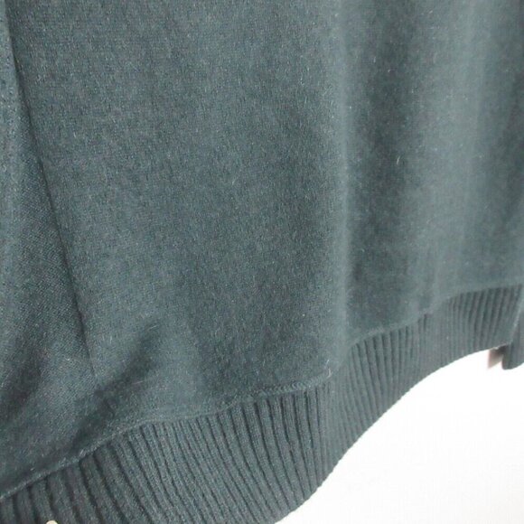 Club Monaco Womens Cashmere 100% M Dark Green Zip Sweater Top Luxury 206 - Picture 7 of 10